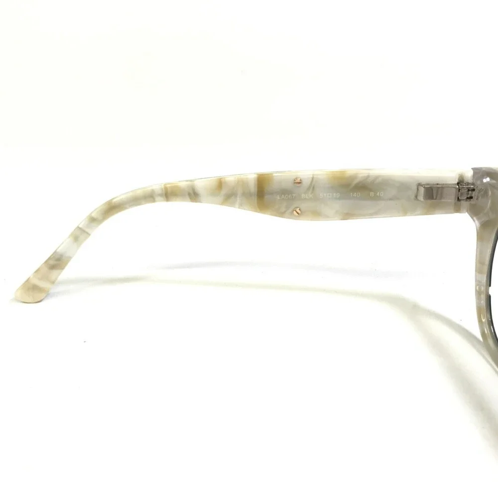 L.A.M.B Eyeglasses Frames LA067 BLK Black Ivory Horn Cat Eye Full RIm 51-19-140